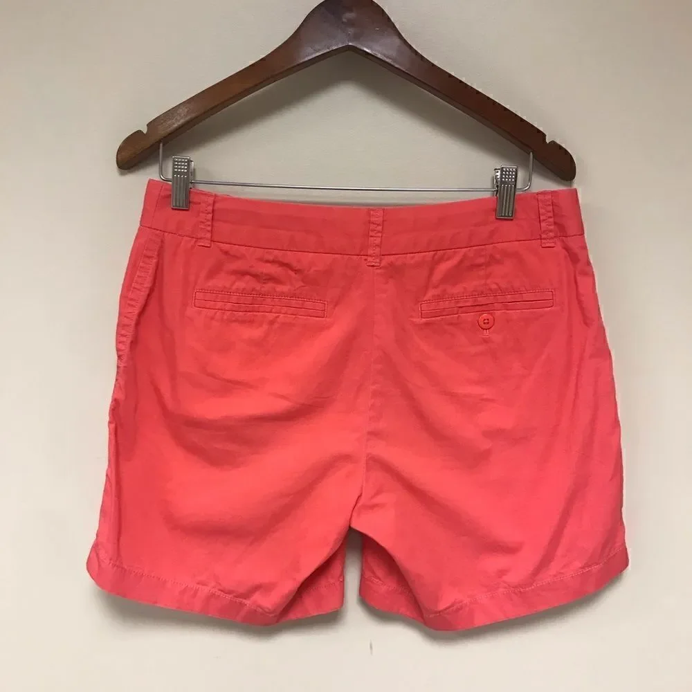 J Crew melon colored chino shorts.  Size 6